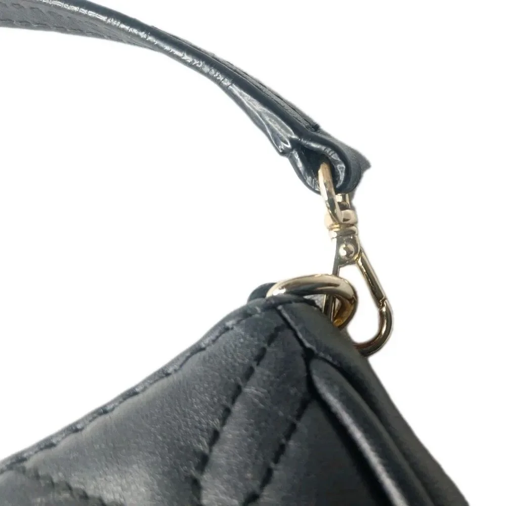 Kate Spade Linet Astor Court Quilted Black Leather Wristlet Purse WLRU1780